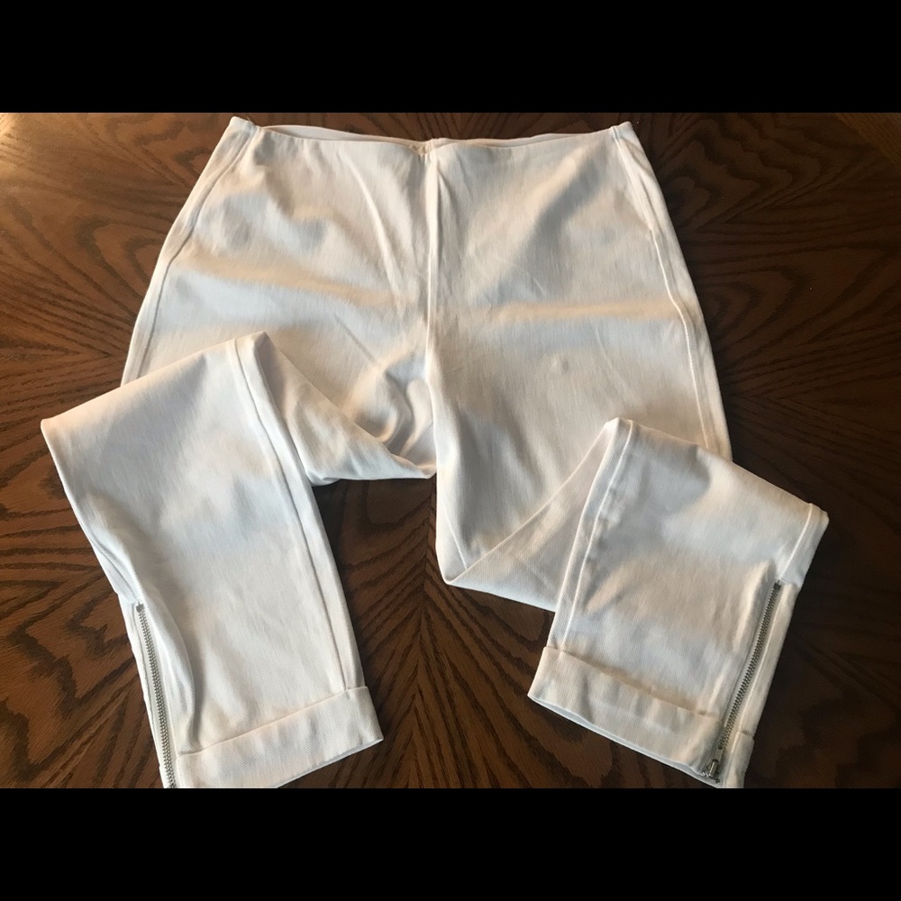 Lysse XL white zipper cuff stretch ankle pant